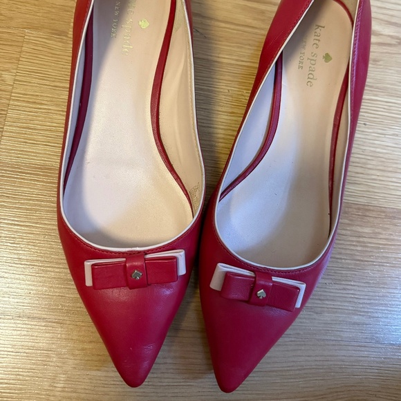 Kate spade flats elegant red & pink with a perforated design . - Picture 1 of 13